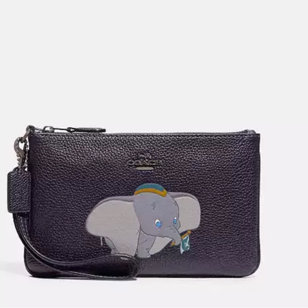 Disney X Coach Small Wristlet With Dumbo Motif